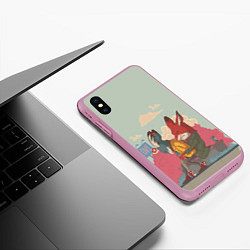 Чехол iPhone XS Max матовый Животная любовь, цвет: 3D-розовый — фото 2