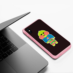 Чехол iPhone XS Max матовый Лалафанфан рисованный, цвет: 3D-баблгам — фото 2
