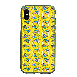 Чехол iPhone XS Max матовый Летний узор Забавные бананчики