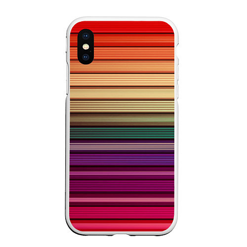 Чехол iPhone XS Max матовый CUBER RAINBOW / 3D-Белый – фото 1