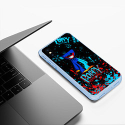 Чехол iPhone XS Max матовый Poppy Playtime Плэйтайм, цвет: 3D-голубой — фото 2