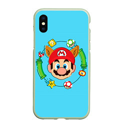 Чехол iPhone XS Max матовый Марио с ушками