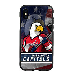 Чехол iPhone XS Max матовый Вашингтон Кэпиталз, Washington Capitals, цвет: 3D-черный