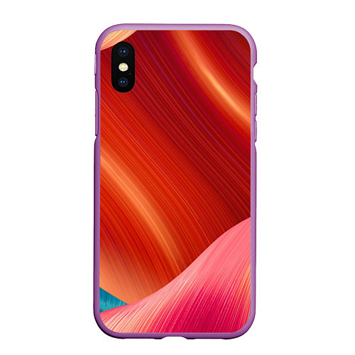 Чехол iPhone XS Max матовый Структура линий / 3D-Фиолетовый – фото 1