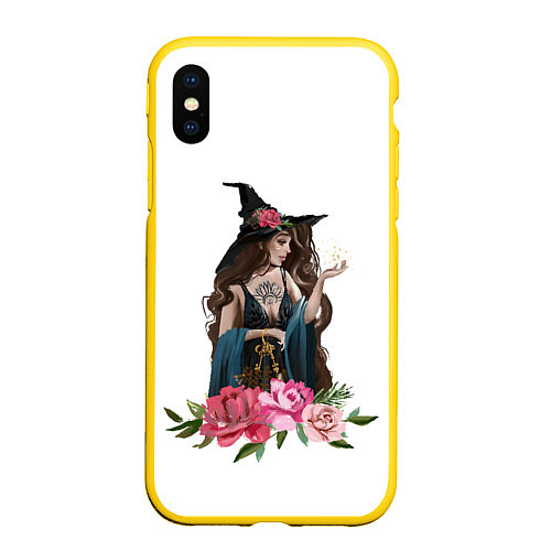 Чехол iPhone XS Max матовый Девушка ведьма / 3D-Желтый – фото 1