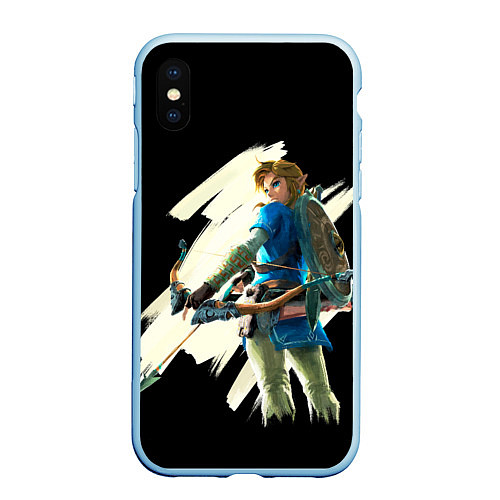 Чехол iPhone XS Max матовый Линк с луком / 3D-Голубой – фото 1