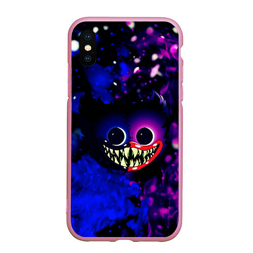 Чехол iPhone XS Max матовый Хаги Ваги Огонь / 3D-Розовый – фото 1