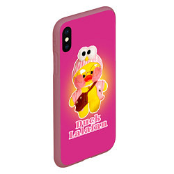 Чехол iPhone XS Max матовый Duck Lalafanfan Лалафанфан, цвет: 3D-малиновый — фото 2