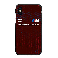 Чехол iPhone XS Max матовый БМВ PERFORMANCE Est 1916 Графика