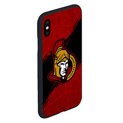 Чехол iPhone XS Max матовый Оттава Сенаторз , Ottawa Senators, цвет: 3D-черный — фото 2