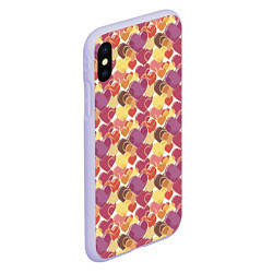 Чехол iPhone XS Max матовый Красивые Сердечки LOVE, цвет: 3D-светло-сиреневый — фото 2
