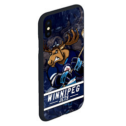 Чехол iPhone XS Max матовый Виннипег Джетс, Winnipeg Jets Маскот, цвет: 3D-черный — фото 2