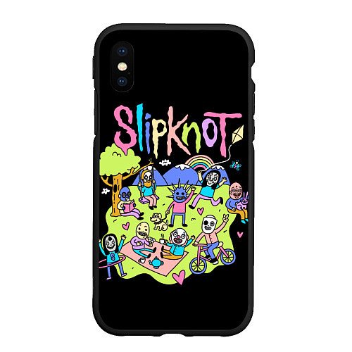 Чехол iPhone XS Max матовый Slipknot cuties / 3D-Черный – фото 1