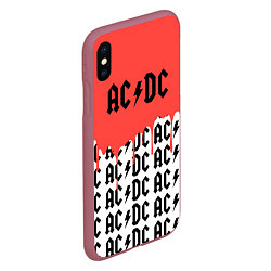 Чехол iPhone XS Max матовый Ac dc rock, цвет: 3D-малиновый — фото 2