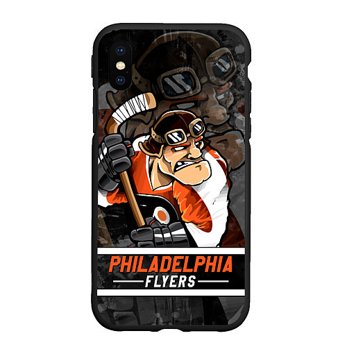 Чехол iPhone XS Max матовый Филадельфия Флайерз, Philadelphia Flyers / 3D-Черный – фото 1