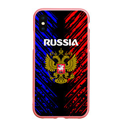 Чехол iPhone XS Max матовый Russia Герб Патриот