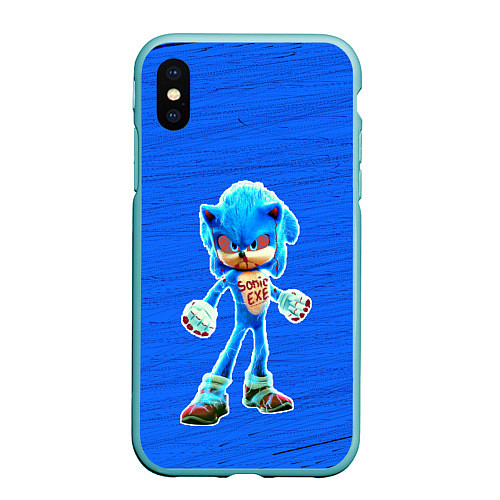 Чехол iPhone XS Max матовый Sonic exe / 3D-Мятный – фото 1