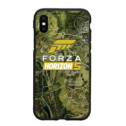 Чехол iPhone XS Max матовый Forza Horizon 5 - map, цвет: 3D-черный