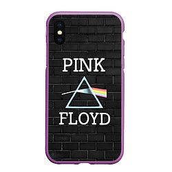 Чехол iPhone XS Max матовый PINK FLOYD LOGO - ПИНК ФЛОЙД ЛОГОТИП, цвет: 3D-фиолетовый