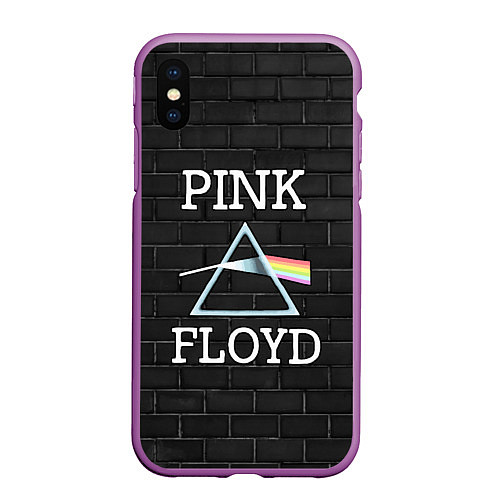 Чехол iPhone XS Max матовый PINK FLOYD LOGO - ПИНК ФЛОЙД ЛОГОТИП / 3D-Фиолетовый – фото 1