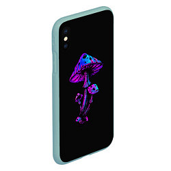 Чехол iPhone XS Max матовый Неоновый гриб, цвет: 3D-мятный — фото 2