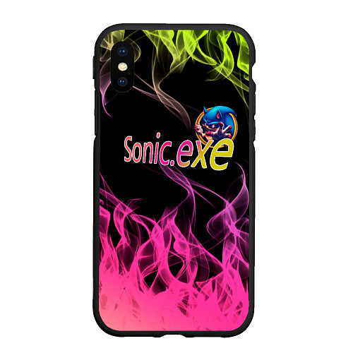 Чехол iPhone XS Max матовый Sonic Exe Супер бомба / 3D-Черный – фото 1