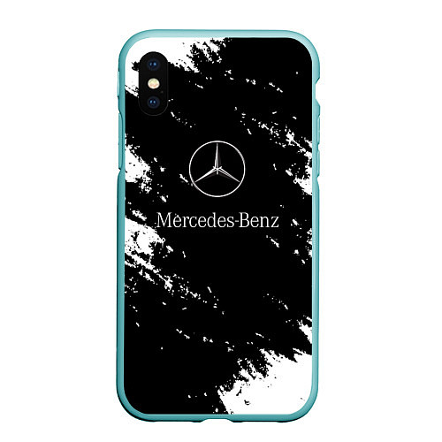 Чехол iPhone XS Max матовый Mercedes-Benz Авто / 3D-Мятный – фото 1