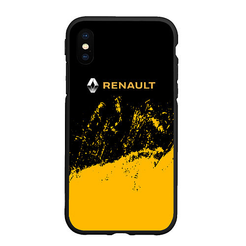 Чехол iPhone XS Max матовый Renault гранж / 3D-Черный – фото 1