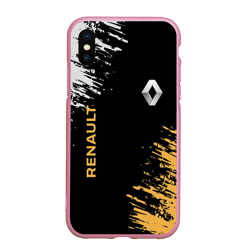 Чехол iPhone XS Max матовый Renault авто марка / 3D-Розовый – фото 1