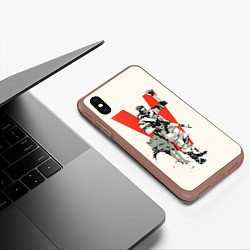 Чехол iPhone XS Max матовый Биг Босс с волком, цвет: 3D-коричневый — фото 2