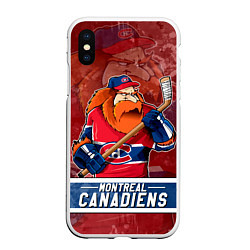 Чехол iPhone XS Max матовый Монреаль Канадиенс, Montreal Canadiens Маскот, цвет: 3D-белый