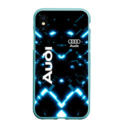 Чехол iPhone XS Max матовый Audi Neon, цвет: 3D-мятный