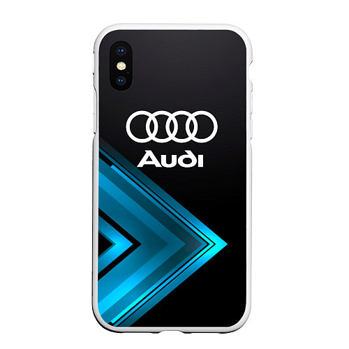 Чехол iPhone XS Max матовый Audi Sport / 3D-Белый – фото 1