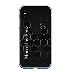 Чехол iPhone XS Max матовый Mercedes-Benz black соты