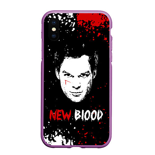 Чехол iPhone XS Max матовый Декстер Новая Кровь Dexter New Blood / 3D-Фиолетовый – фото 1