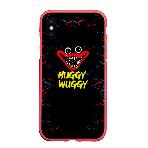 Чехол iPhone XS Max матовый Poppy Playtime Поппи Плейтайм huggy wuggy / 3D-Красный – фото 1