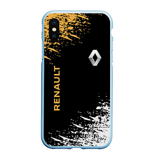 Чехол iPhone XS Max матовый Renault Auto / 3D-Голубой – фото 1