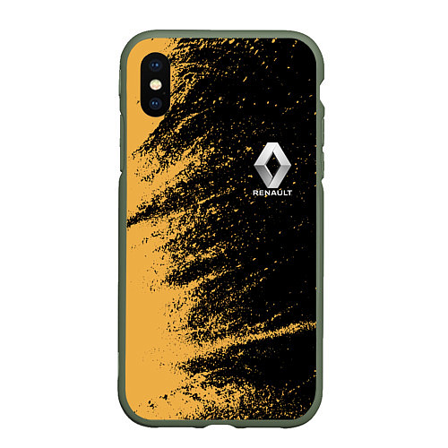 Чехол iPhone XS Max матовый Renault Logo / 3D-Темно-зеленый – фото 1