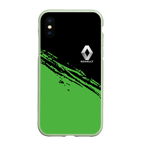 Чехол iPhone XS Max матовый Renault Green / 3D-Салатовый – фото 1