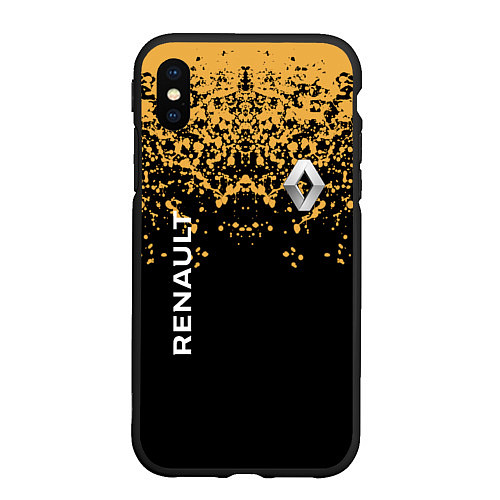 Чехол iPhone XS Max матовый Renault Капли красок / 3D-Черный – фото 1