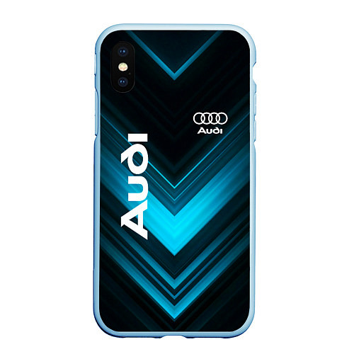 Чехол iPhone XS Max матовый Audi sport auto / 3D-Голубой – фото 1