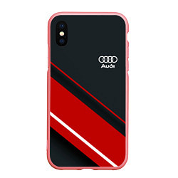 Чехол iPhone XS Max матовый Audi sport red