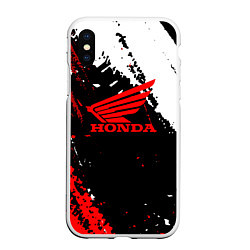 Чехол iPhone XS Max матовый Honda Logo Auto, цвет: 3D-белый