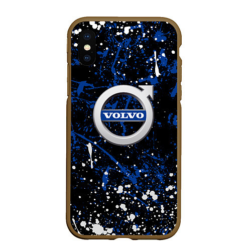 Чехол iPhone XS Max матовый Volvo - Брызги красок / 3D-Коричневый – фото 1