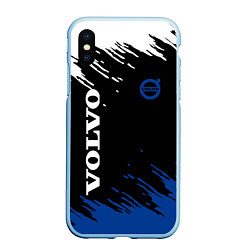 Чехол iPhone XS Max матовый Volvo - Texture, цвет: 3D-голубой