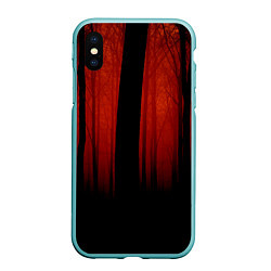 Чехол iPhone XS Max матовый Красный хоррор, цвет: 3D-мятный