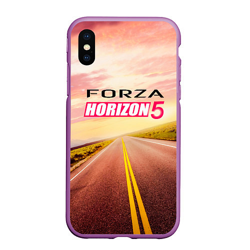 Чехол iPhone XS Max матовый Закат Forza Horizon 5 / 3D-Фиолетовый – фото 1