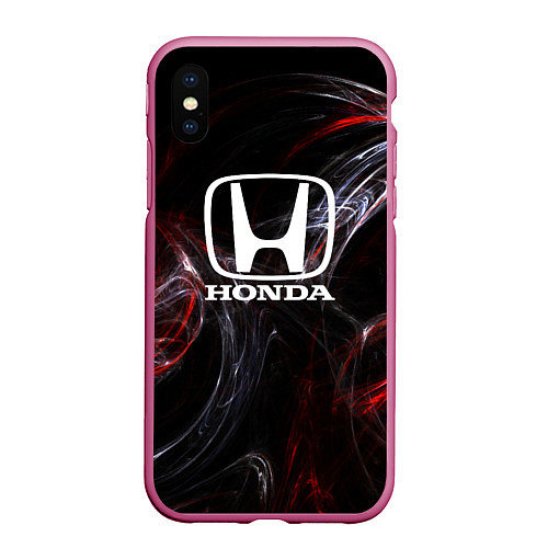 Чехол iPhone XS Max матовый Honda разводы / 3D-Малиновый – фото 1