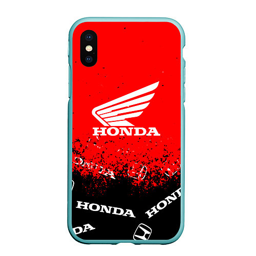 Чехол iPhone XS Max матовый Honda sport брызги / 3D-Мятный – фото 1