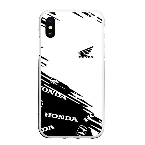 Чехол iPhone XS Max матовый Honda sport pattern / 3D-Белый – фото 1